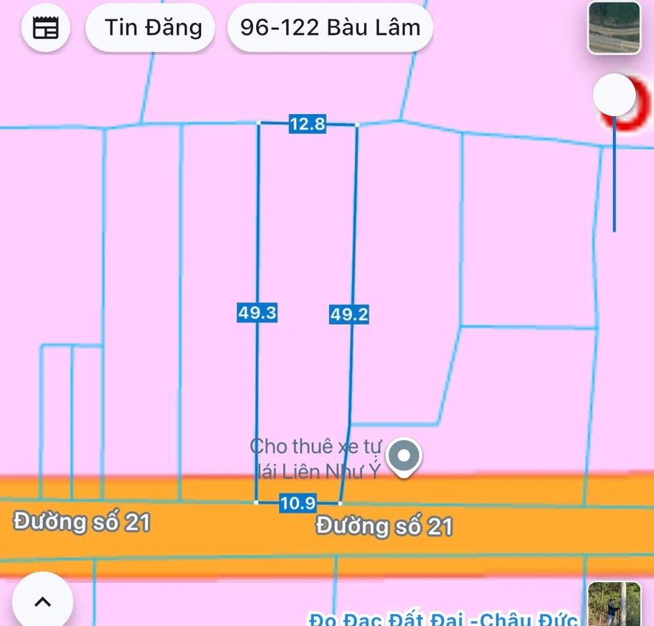 Bán đất 539m² Bàn Cờ Suối Nghệ 2 tỷ 2 - Ảnh 1