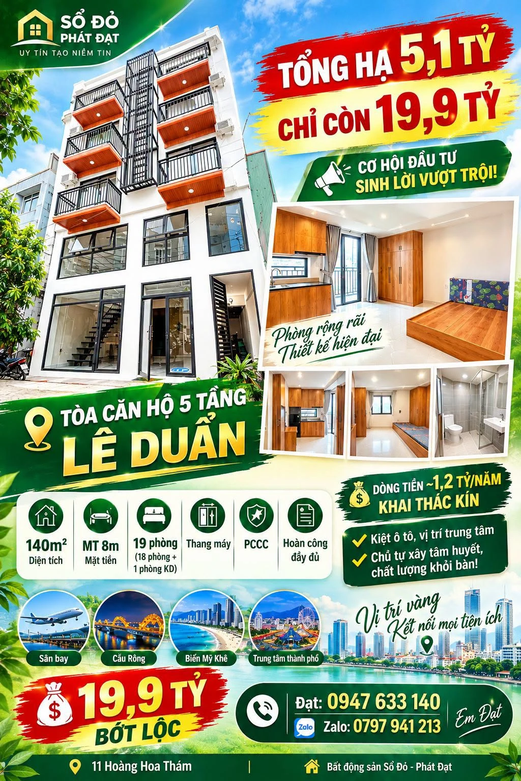 Bán tòa căn hộ 5 tầng 140m² mặt tiền Lê Duẩn, Đà Nẵng giá 19,9 tỷ - Ảnh 1