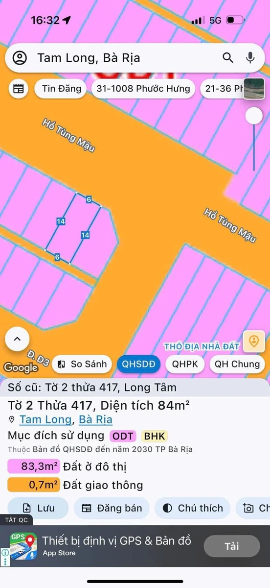 Bán lô đất mặt tiền Hồ Tùng Mậu 84m² Bà Rịa - Ảnh thu nhỏ 3