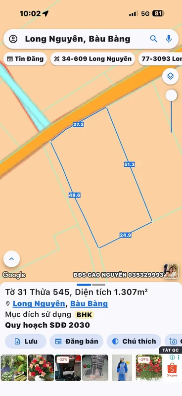 Bán đất 27x50m (1.350m2) gần ĐT749A, Long Nguyên, Bình Dương, giá hơn 1 tỷ