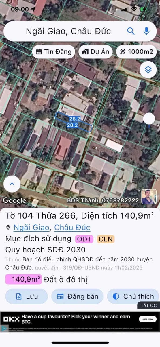 Bán đất Ngãi Giao, Châu Đức 60 m², giá 790 triệu - Ảnh thu nhỏ 2
