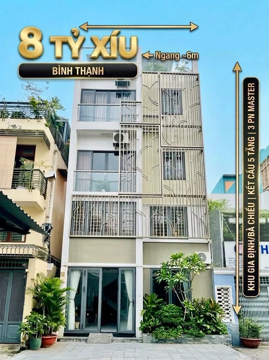 Bán nhà 5 tầng hẻm ô tô gần chợ Bà Chiểu, Bình Thạnh, 3 phòng ngủ, giá 8 tỷ - Ảnh 1