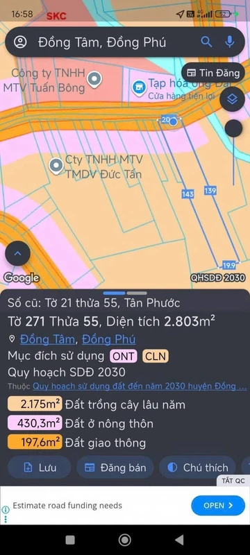 Bán đất 612m² xã Tân Phước Đồng Nai 5 tỷ