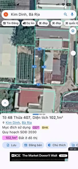 Bán lô đất Kim Định Bà Rịa 60m² 1,65 tỷ