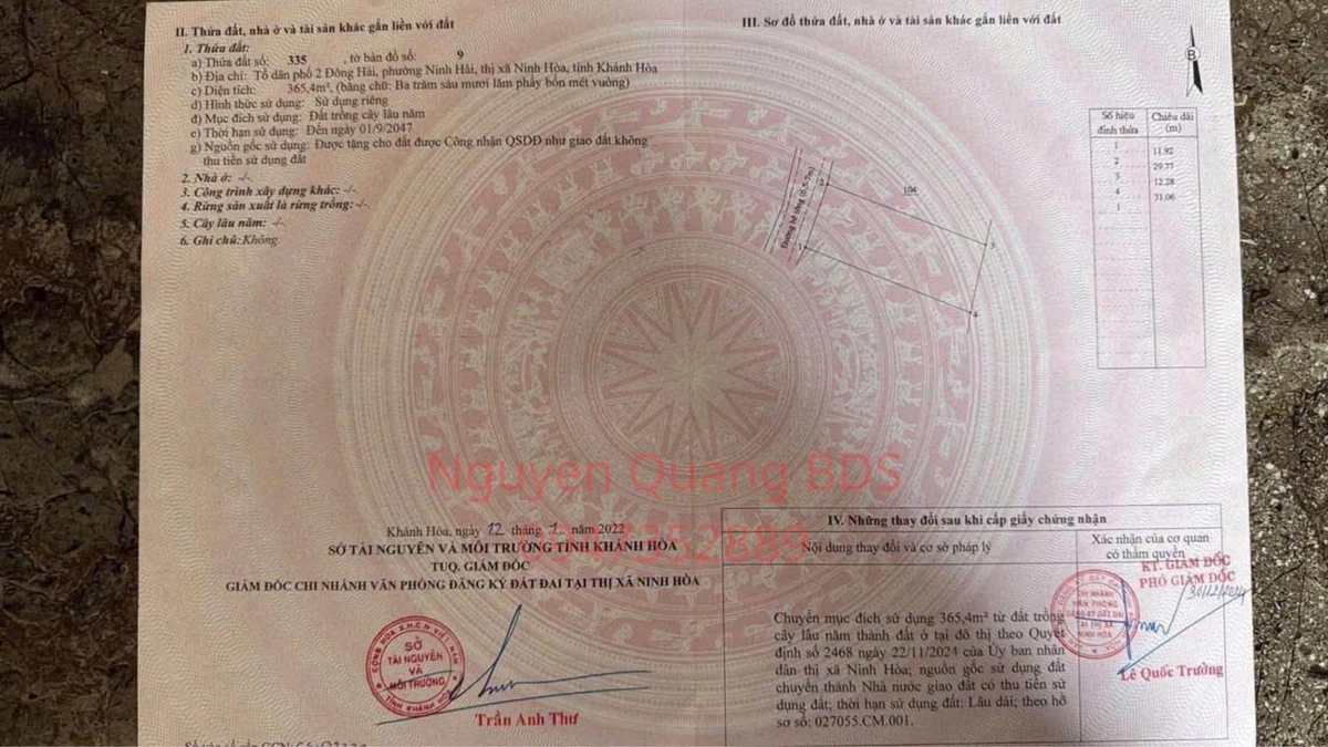 Bán đất 365m2 gần Biển Dốc Lết, Khánh Hòa - Ảnh thu nhỏ 3