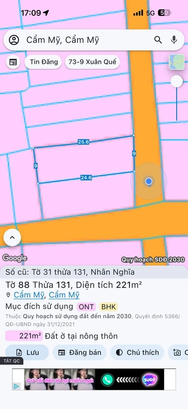 Bán đất nền 220m² gần Chợ Nhân Nghĩa, Cẩm Mỹ, Đồng Nai