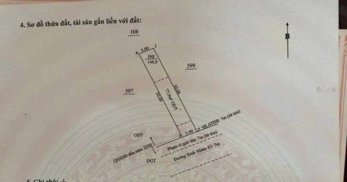 Bán đất mặt tiền đường Bình Nhâm 83, 148m², đối diện trường THCS Nguyễn Trường Tộ, Bình Dương - Ảnh thu nhỏ 2