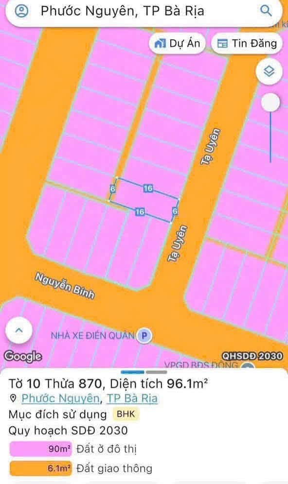 Bán đất mặt tiền Tạ Uyên, Bà Rịa, 96m² - Ảnh thu nhỏ 4