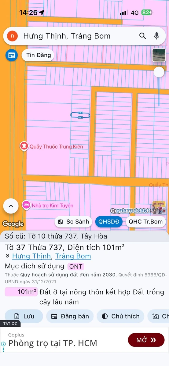 Bán đất 100m² sổ riêng Bàu Xéo 1 tỷ 150 - Ảnh 1