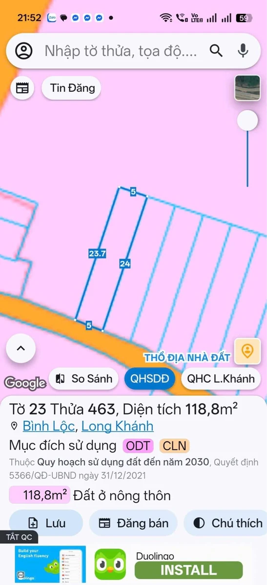 Đất mặt tiền Nhựa Bình Lộc Long Khánh 120m² 1 tỷ 50 - Ảnh thu nhỏ 2