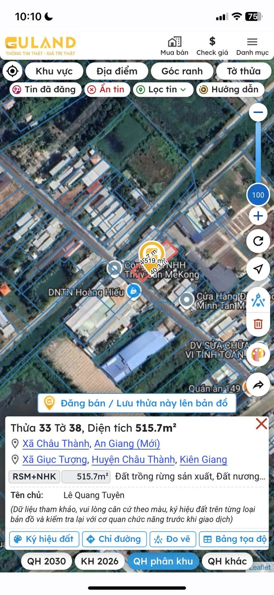 Bán đất nền 499.6m² Giục Tượng, Kiên Giang, sổ đỏ, 4 tỷ - Ảnh 1