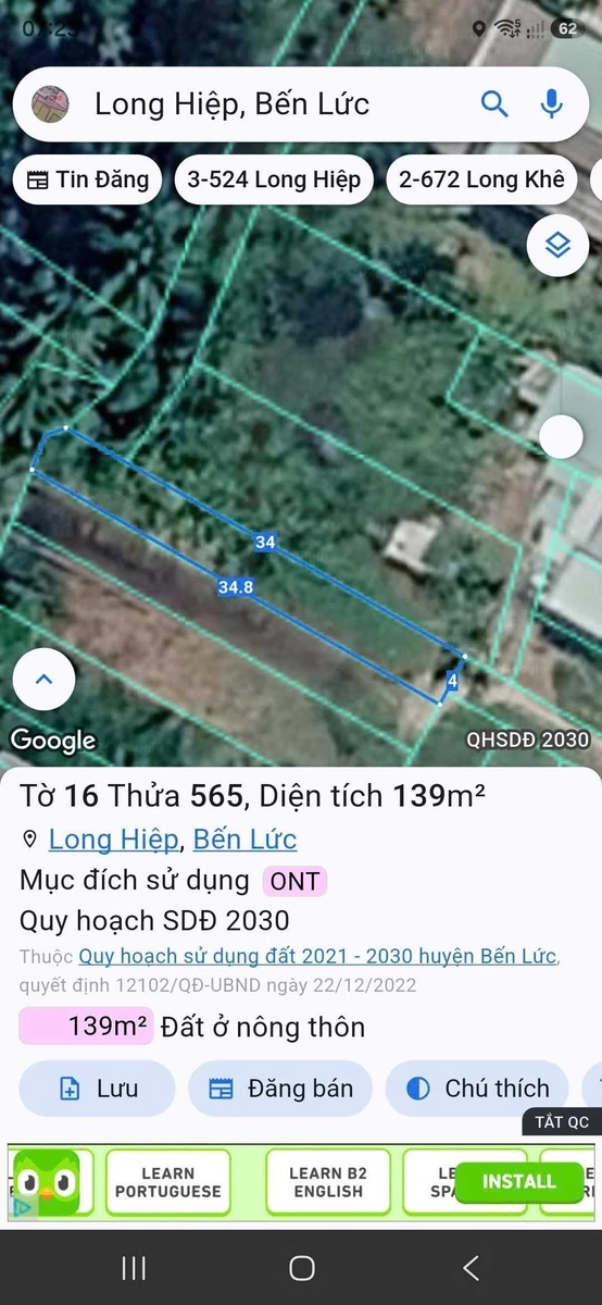 Bán đất Long Hiệp, Long An 136 m², 750 triệu - Ảnh thu nhỏ 2