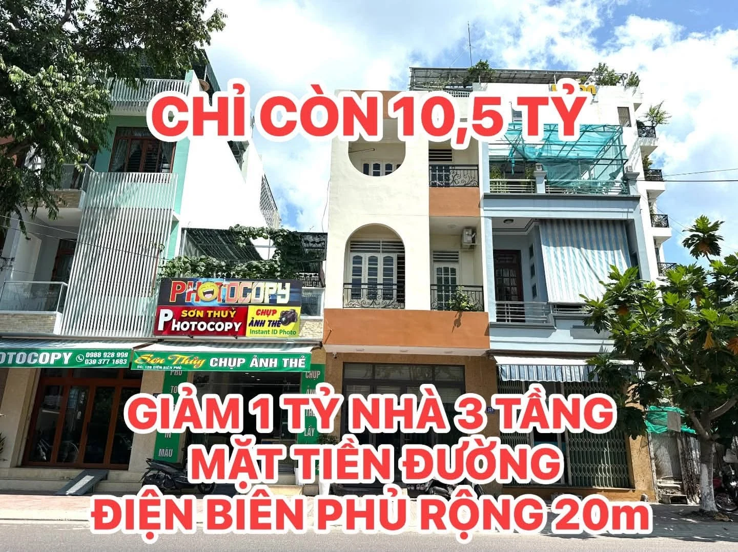 Bán nhà 3 tầng mặt tiền Điện Biên Phủ 67.5m2, Nha Trang 10.5 tỷ - Ảnh 1