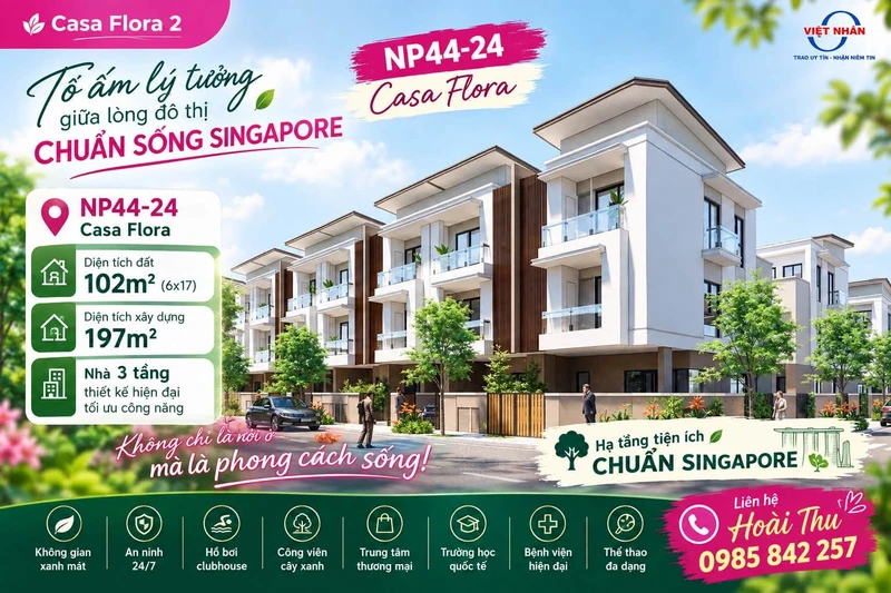 Nhà phố 3 tầng 102m² tại VSIP Nghệ An từ 2 tỷ