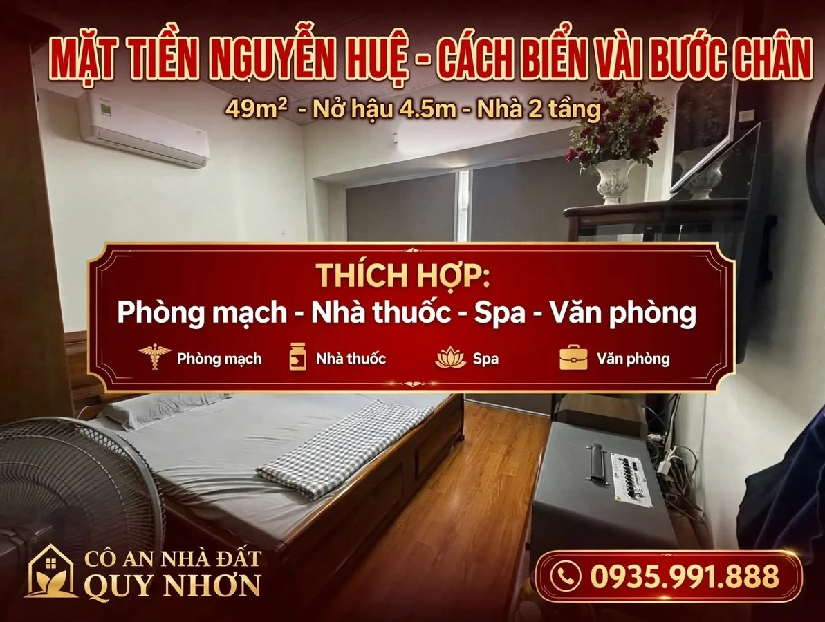 Bán nhà mặt tiền Nguyễn Huệ 49m2 sát BV Tỉnh, 7 tỷ 7 - Ảnh 1