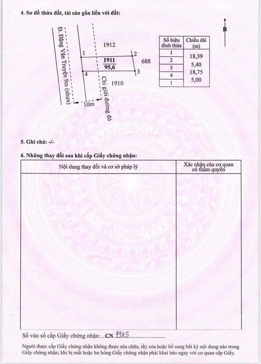 Bán 2 nền đất thổ cư Đặng Văn Truyện 93,75m² - 1,5 tỷ - Ảnh thu nhỏ 3