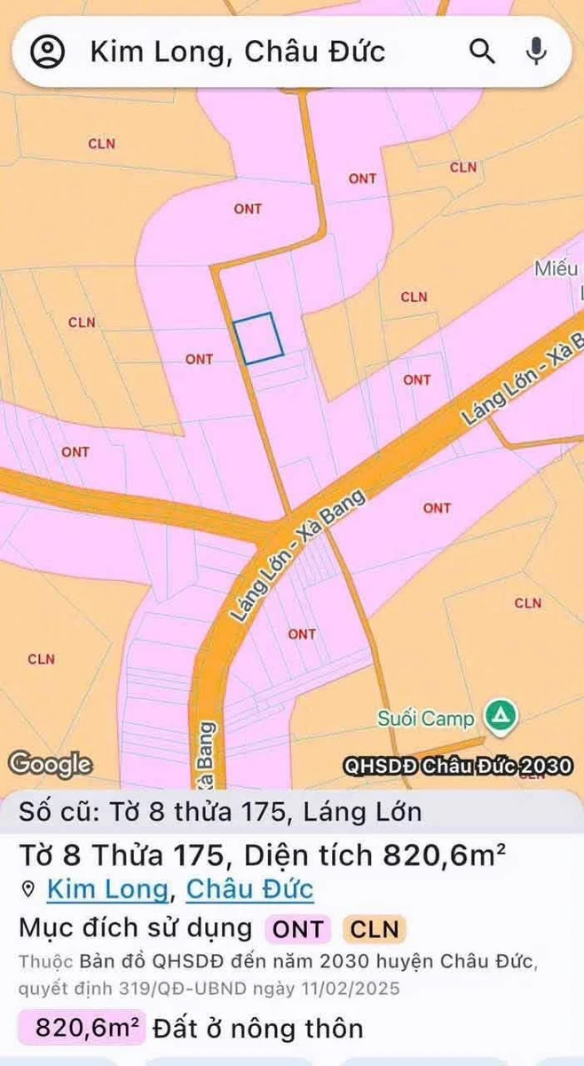 Bán đất nền Láng Lớn Kim Long 135m² sổ hồng riêng 510 triệu - Ảnh thu nhỏ 3