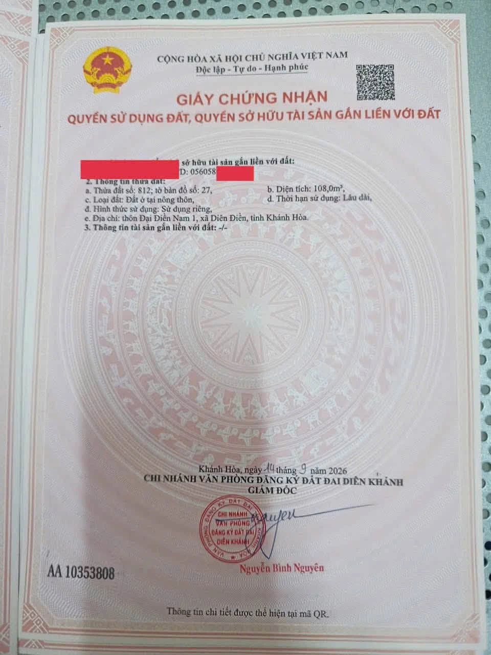 Bán lô đất góc 2 mặt tiền Diên Sơn 108m2 - Ảnh 1
