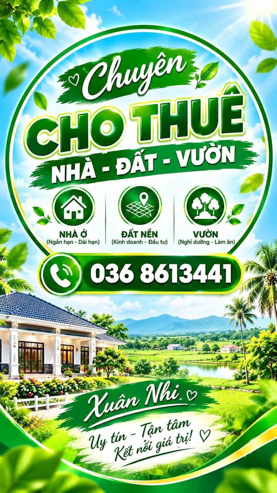 Cho thuê nhà hẻm 2 PN, 120m2, đường Nguyễn Thị Định - Ảnh 1