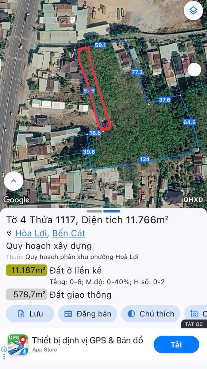 Bán 2 lô đất liền kề Bến Cát Bình Dương 2400m2 - Ảnh thu nhỏ 3