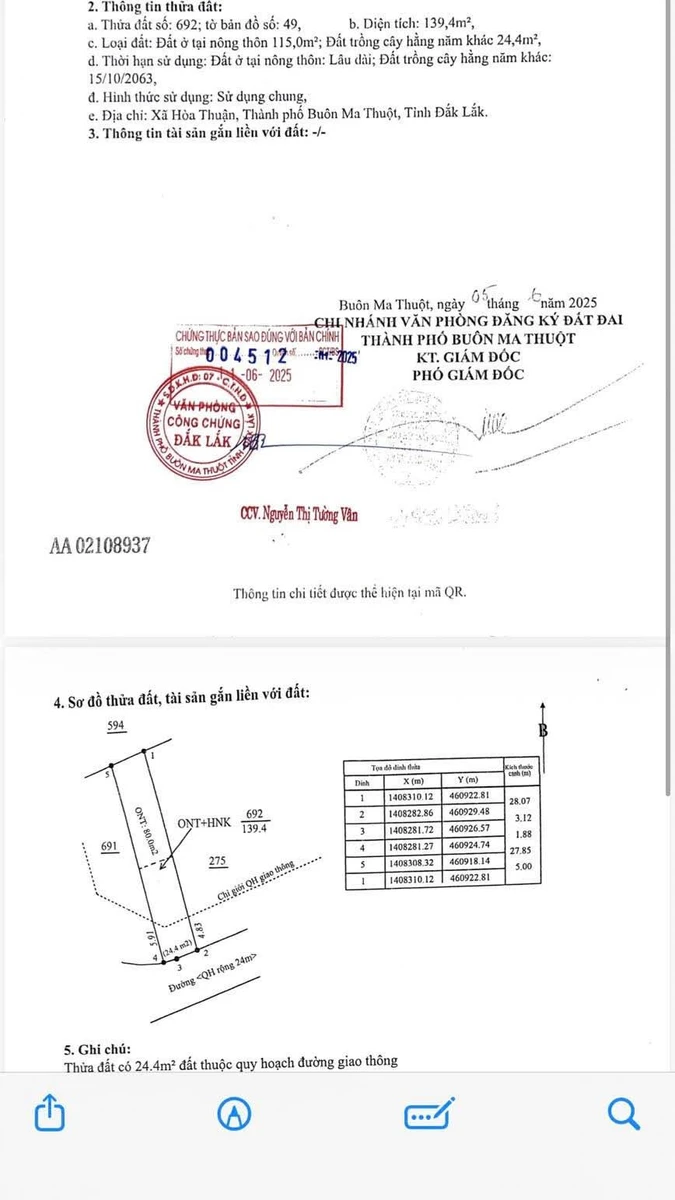 Bán đất thổ cư 5x28m đường Hòa Thuận, phường Tân An, Buôn Ma Thuột, Đắk Lắk - Ảnh thu nhỏ 3