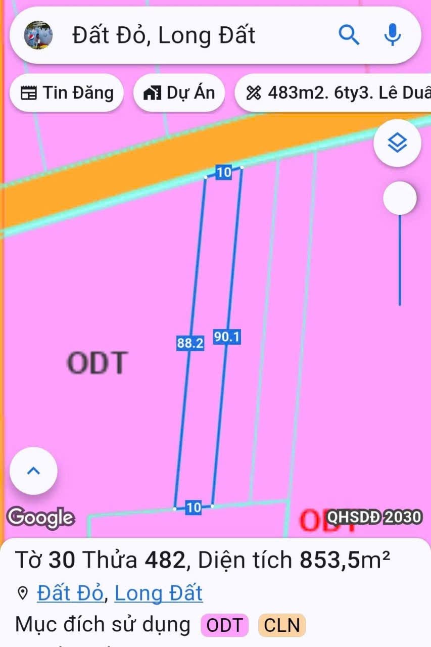 Bán lô đất 854m2 mặt tiền Đoàn Trung Còn, Đất Đỏ - Ảnh thu nhỏ 3