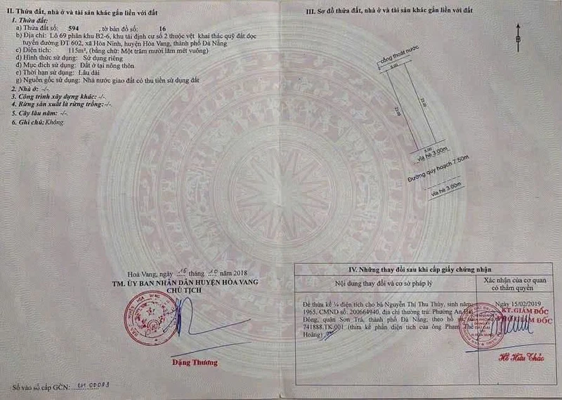 Bán đất TĐC Hoà Ninh 2 115m2, 1 tỷ 6 Đà Nẵng