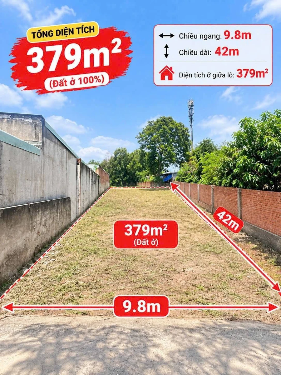 Bán nền đất 379m² An Phú, 4,2 tỷ, mặt tiền 10m - Ảnh thu nhỏ 3
