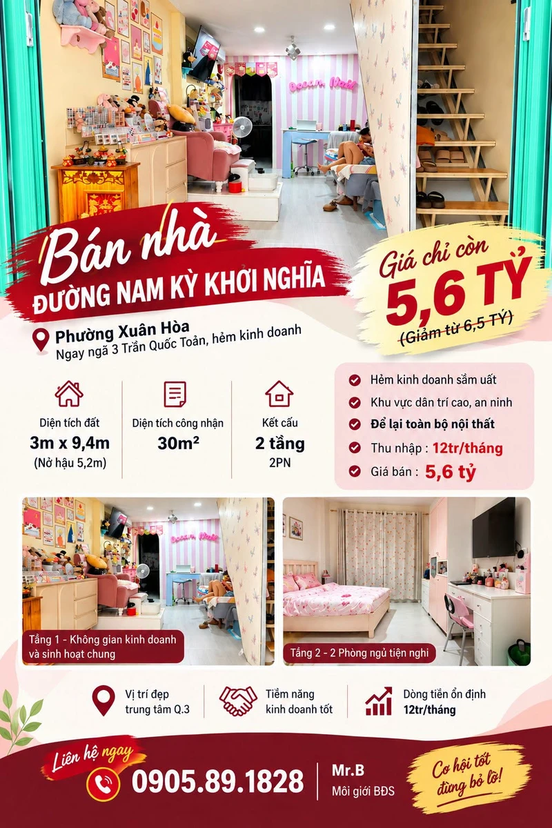 Bán nhà 30m2 Nam Kỳ Khởi Nghĩa, Quận 3 - Ảnh 1