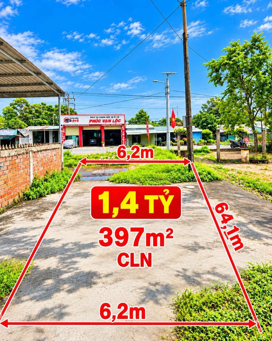 Bán đất Quốc Lộ 53 mặt tiền 6.2x64m Bình Chánh 1.4 tỷ - Ảnh 1