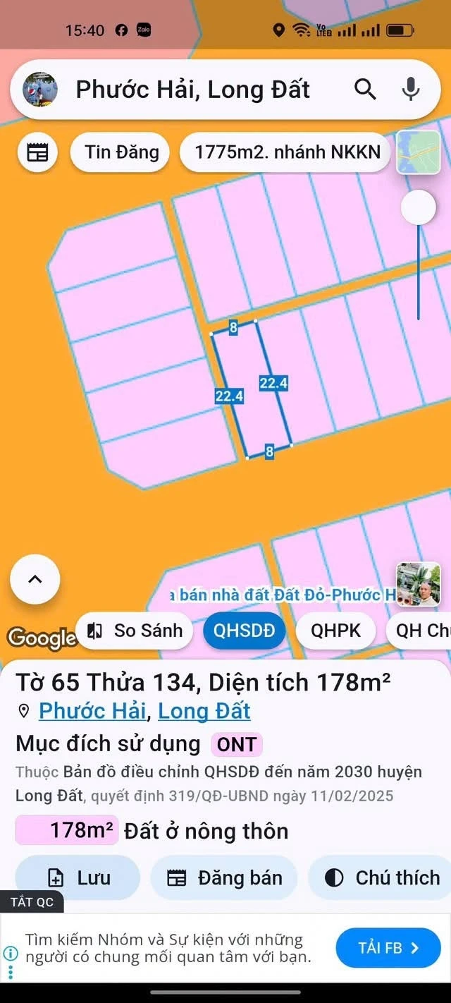 Bán lô đất kèm nhà 178m2 thổ cư khu TDC Kim Liên, Phước Hải giá 2,2 tỷ - Ảnh 1