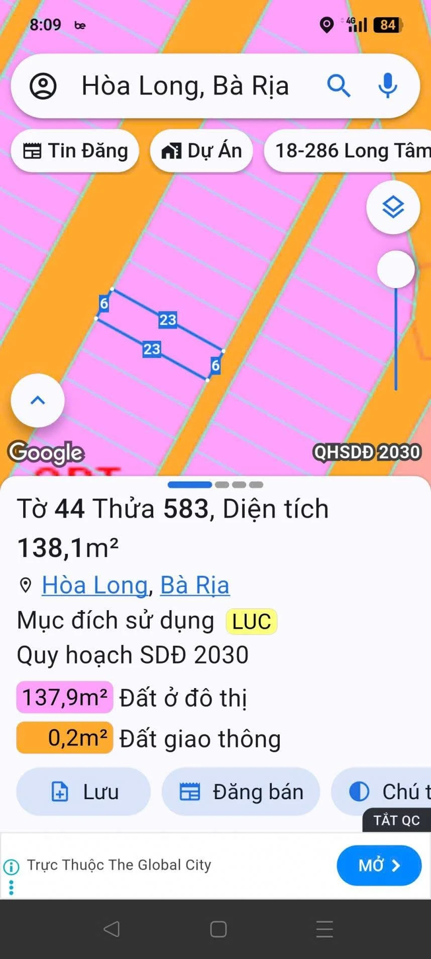 Bán lô đất 138m² Bà Rịa giá 2.68 tỷ - Ảnh 1