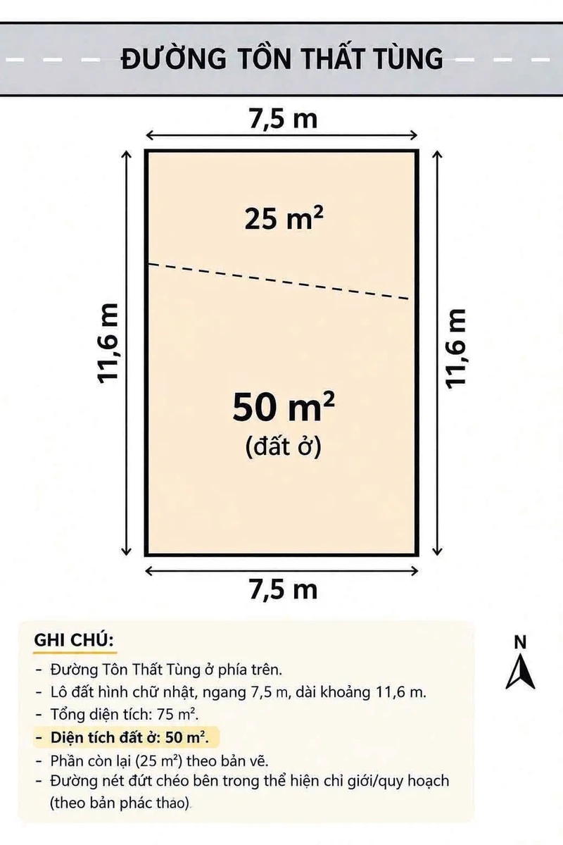 Bán nhà 2 tầng mặt đường Tôn Thất Tùng 75m2, 4 tỷ 8 - Ảnh thu nhỏ 3