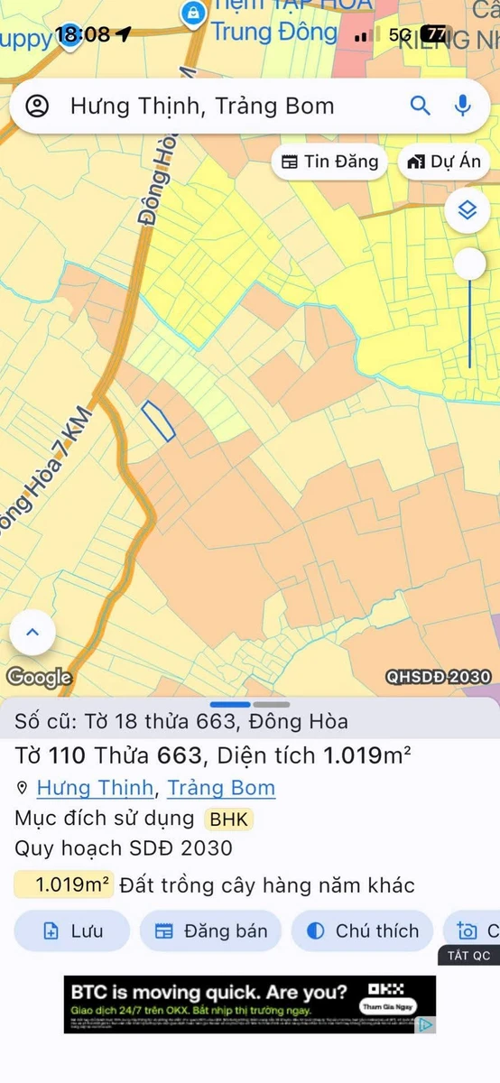 Bán 1 sào đất Hưng Thịnh Đồng Nai 1000m² chỉ 490 triệu - Ảnh thu nhỏ 4
