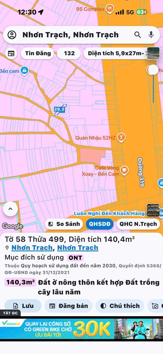 Bán đất 140m2 Nhơn Trạch, Vũng Tàu 2 tỷ 290 triệu - Ảnh thu nhỏ 4
