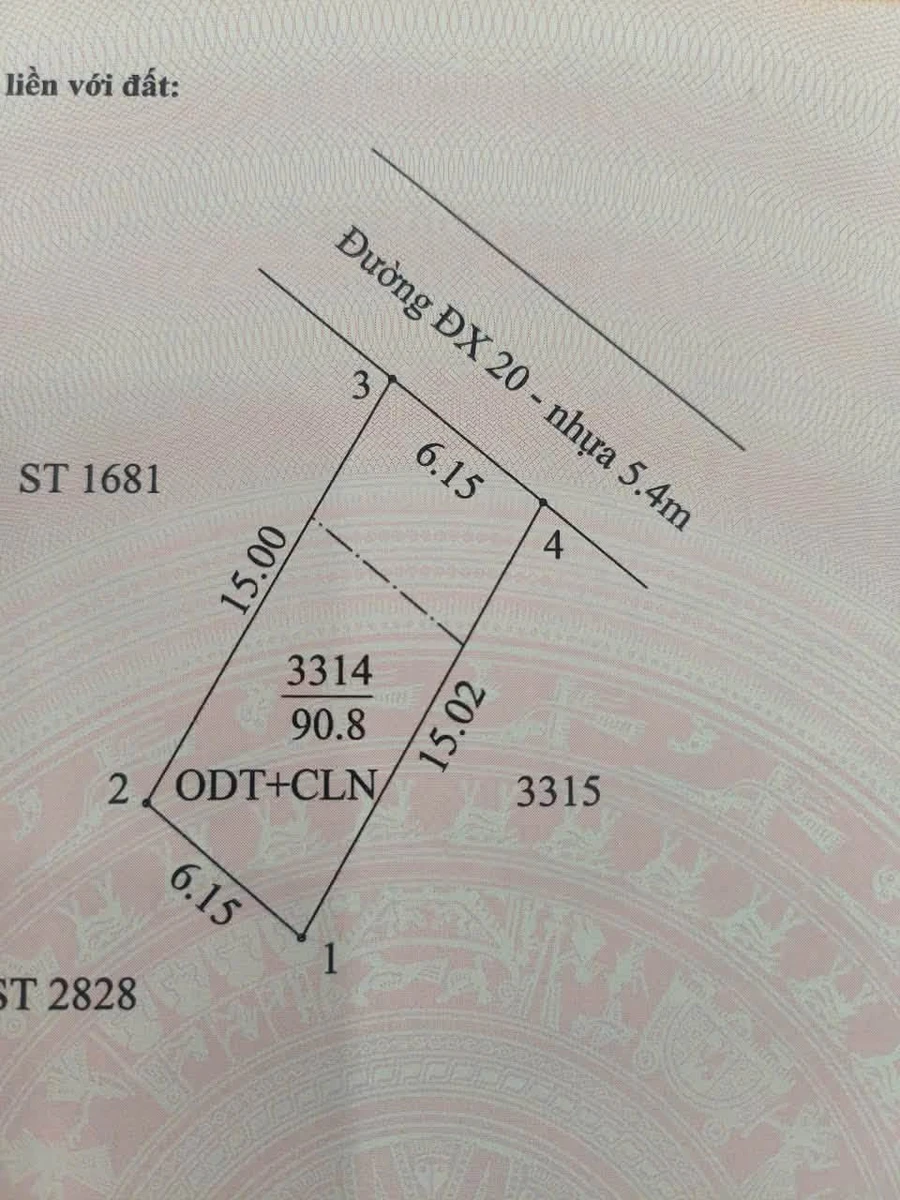 Bán đất nhựa thông đường DX20 6,15x15 giá 1,1 tỷ tại Phú An, Bến Cát - Ảnh thu nhỏ 5