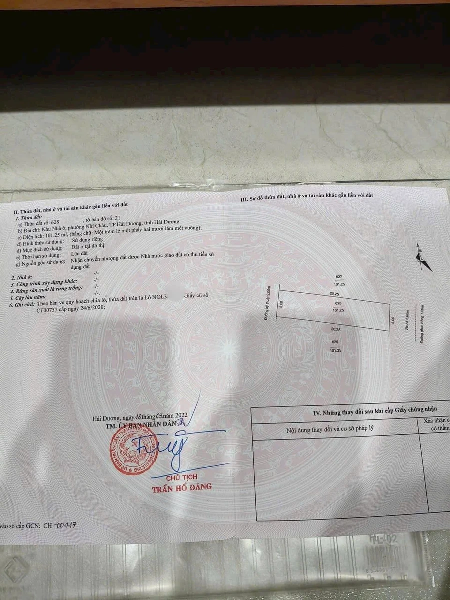 Bán lô đất 101m2 mặt tiền 5m Trần Hưng Đạo, Hải Dương - Ảnh thu nhỏ 4