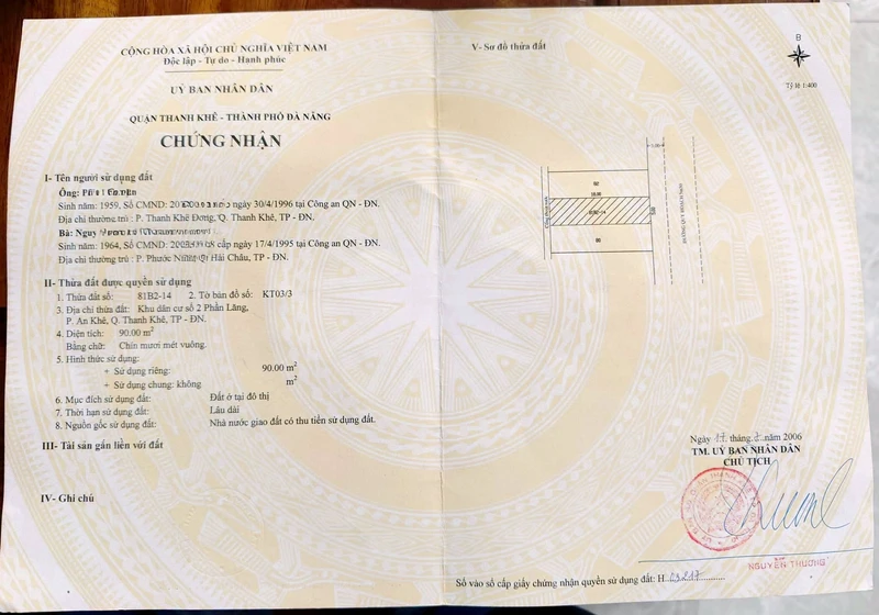 Bán lô đất mặt tiền đường Nguyễn Giản Thanh 90m2, Thanh Khê, Đà Nẵng