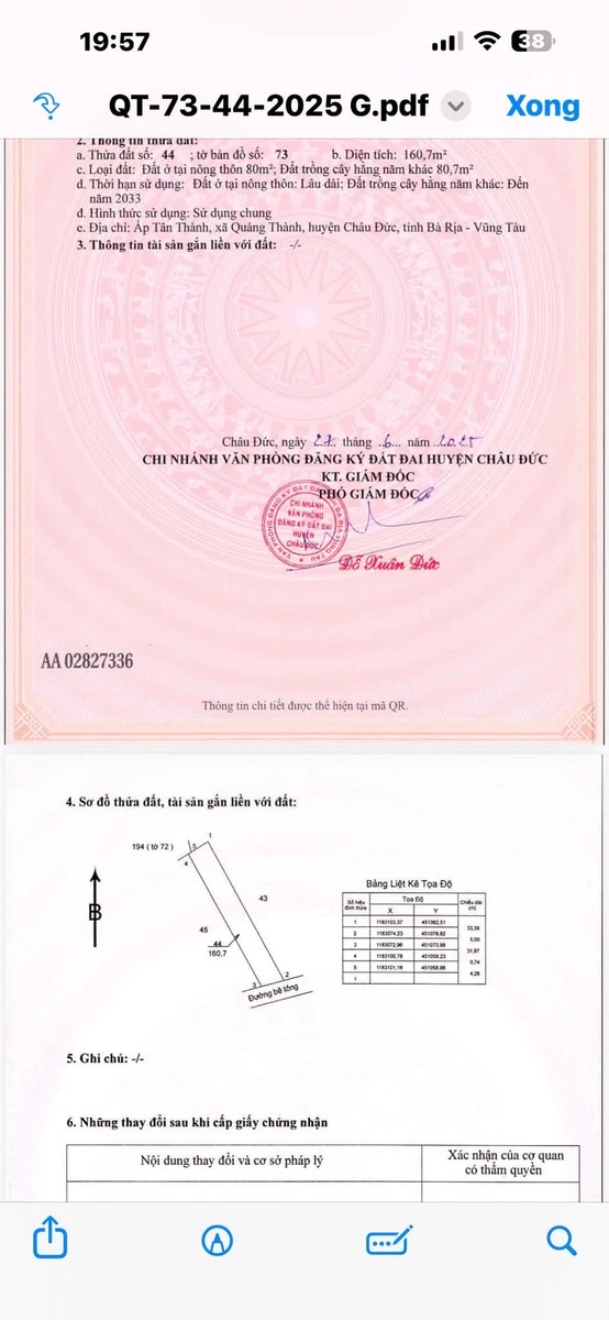 Bán đất Bình Giã Nhà Bè 165m² giá 320 triệu - Ảnh 1