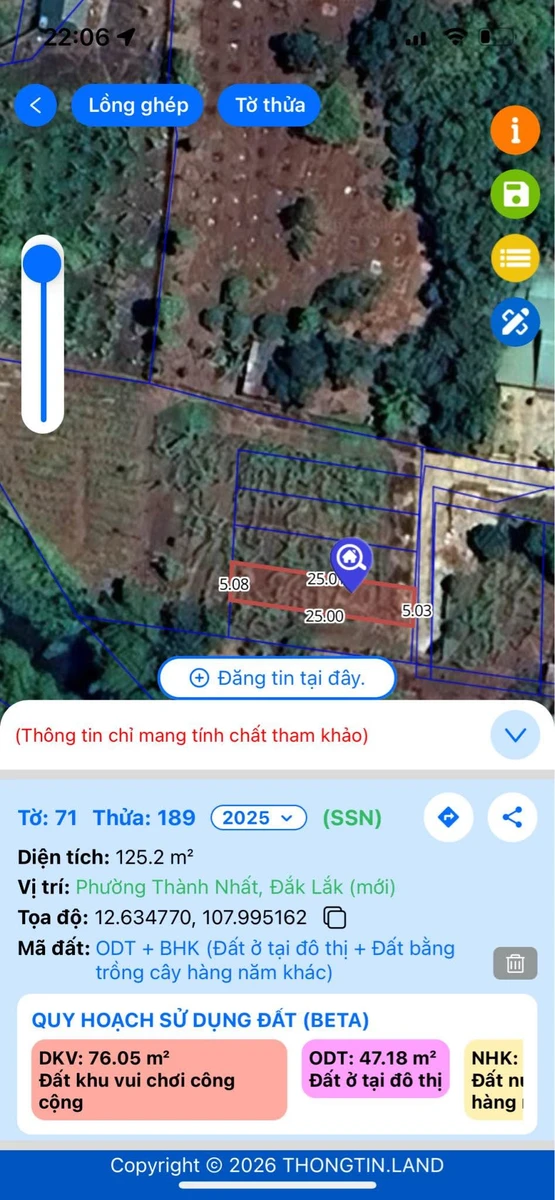 Bán đất Phường Thạnh Nhất 125m2 giá 649 triệu - Ảnh thu nhỏ 2