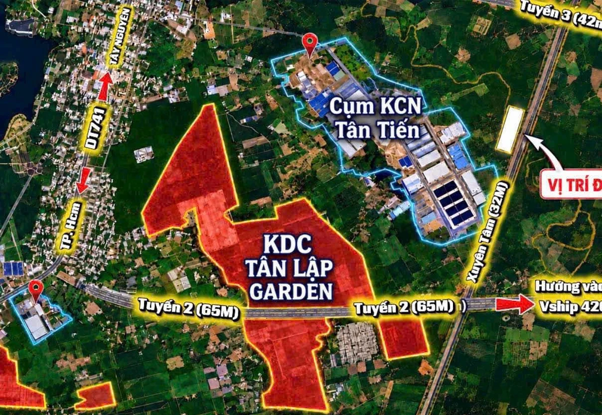 Bán đất mặt tiền xuyên tâm 200m2 gần KCN Tân Tiến - Ảnh thu nhỏ 2