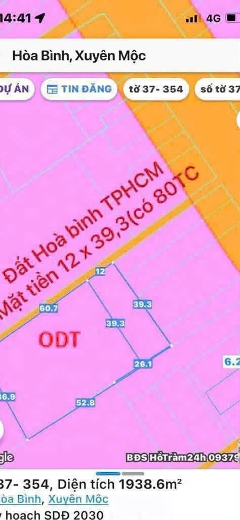 Bán đất Hòa Bình Xuyên Mộc 468m² - 1,5 tỷ - Ảnh 1