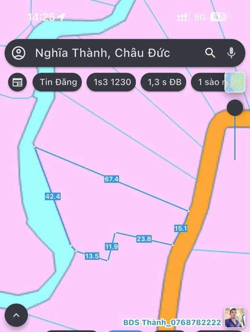 Bán đất 1 sào 3 Nghĩa Thành, view suối - Ảnh 1