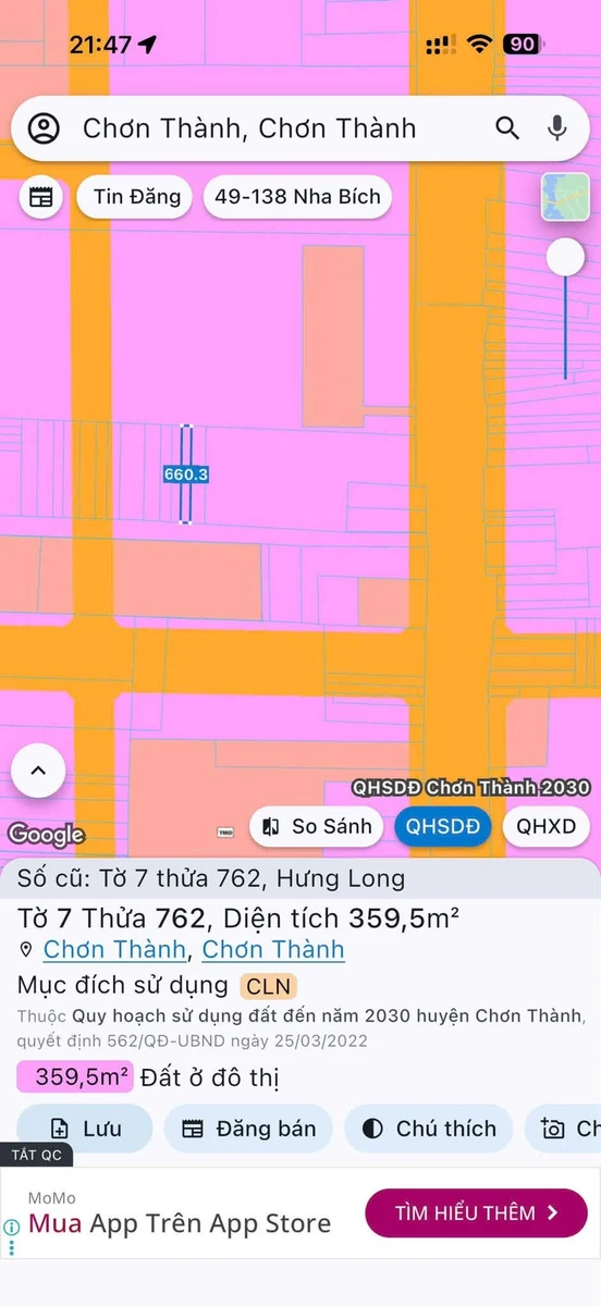 Bán đất 360m² Phùng Hưng, Chơn Thành, Bình Dương - Ảnh thu nhỏ 2