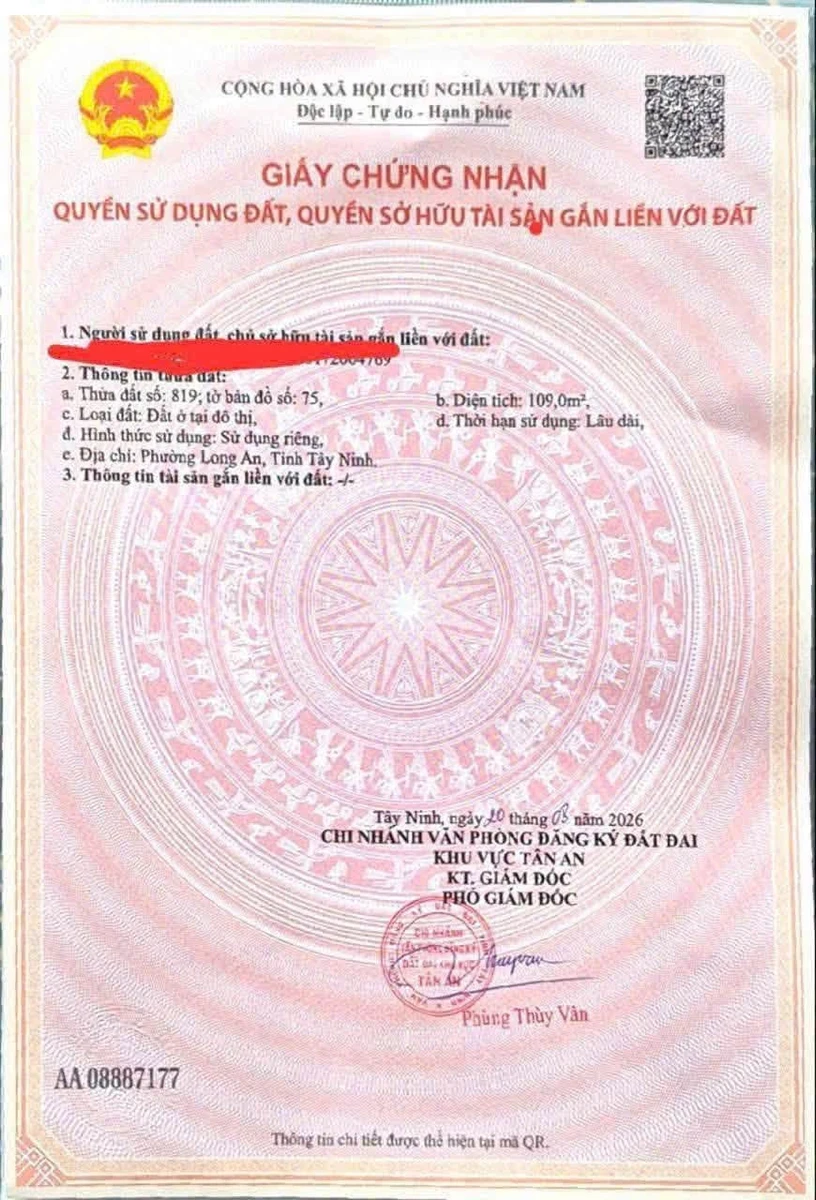 Bán lô đất mặt tiền Nguyễn Văn Siêu Tây Ninh 110,7m² 1 tỷ 150 triệu - Ảnh thu nhỏ 5