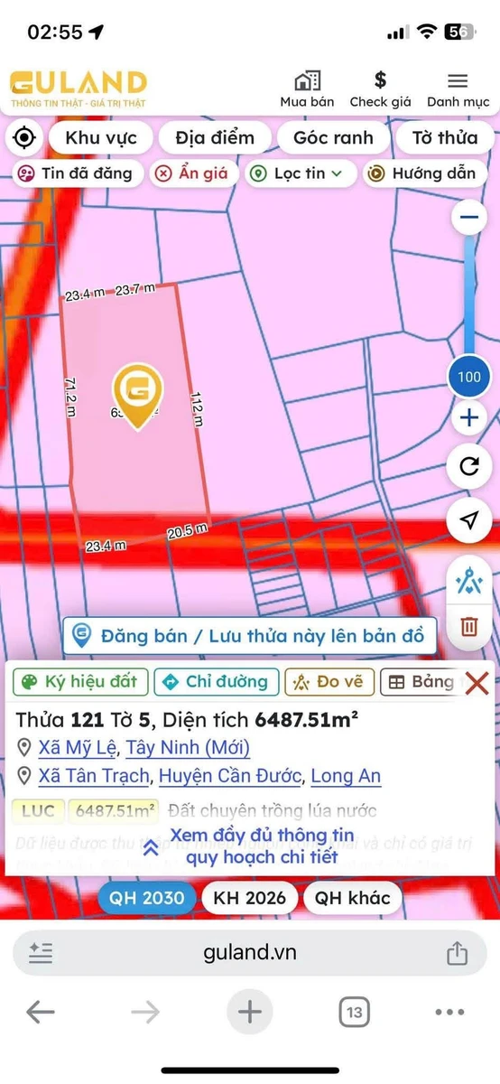 Bán đất nền 6488m2 tại Cần Dước Tây Ninh 1,2 tỷ/1000m² - Ảnh thu nhỏ 4