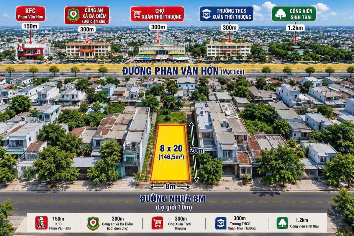 Bán đất Bà Điểm Hóc Môn 160m² SHR 4.9 tỷ gần Phan Văn Hớn - Ảnh thu nhỏ 3