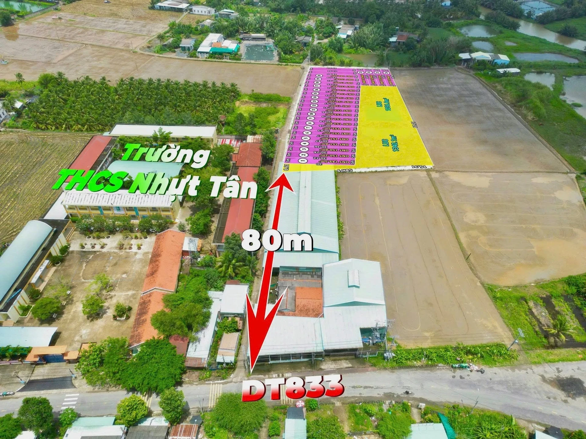 Bán đất thổ 5x31m giá 450 triệu sát trường học, cách tỉnh lộ 833 khoảng 100m - Ảnh 1