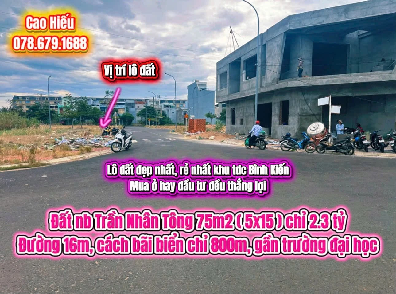 Bán đất nền 75m² Trần Nhân Tông Tuy Hòa 2.3 tỷ - Ảnh 1