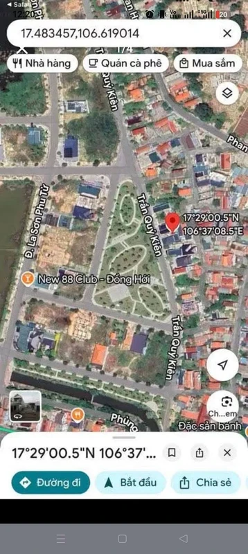 Bán lô đất 92m² mặt tiền Trần Quý Kiên Đồng Hới 3,2 tỷ